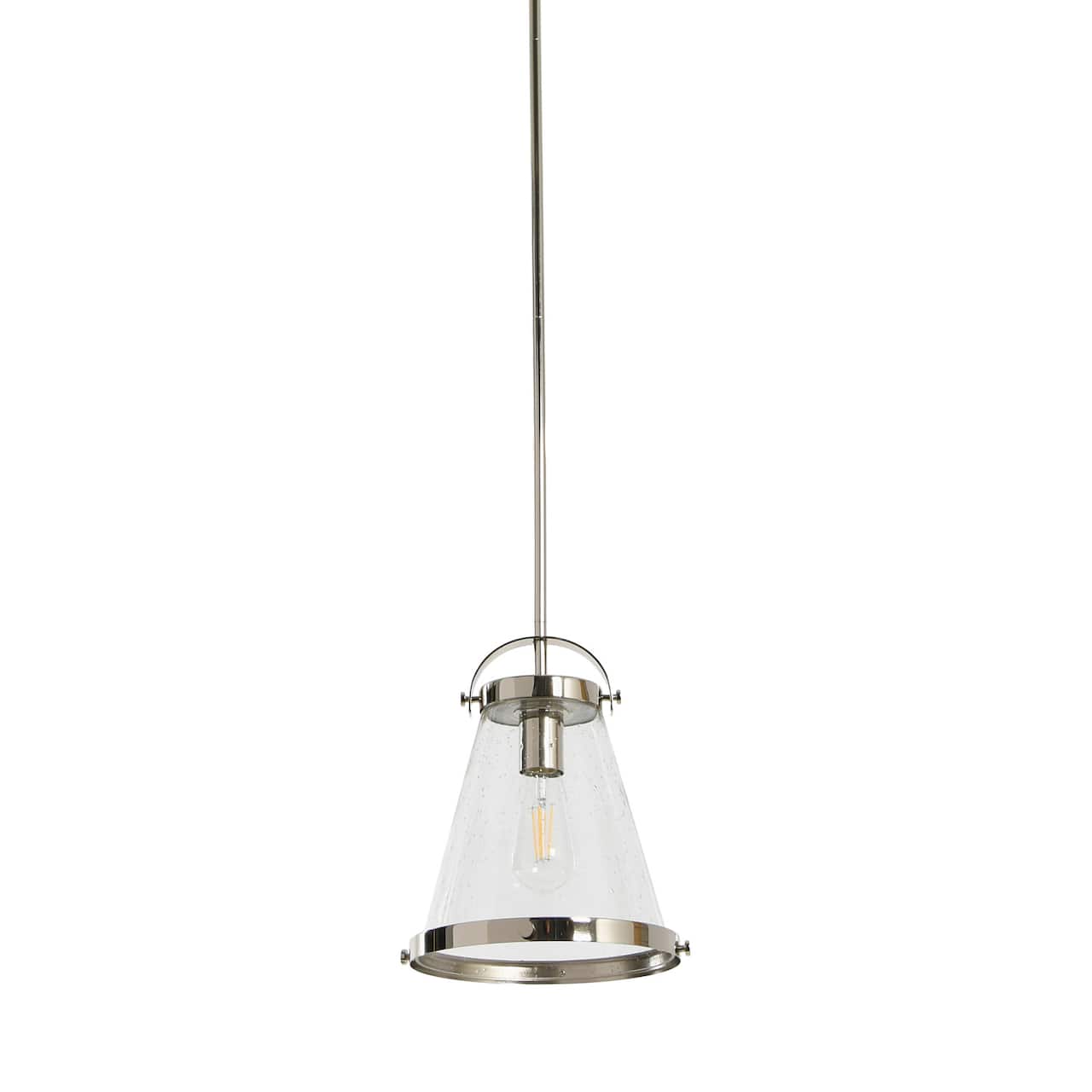Hello Honey® Robert Stevenson Lighting Wesley Metal & Seedy Glass Ceiling Light